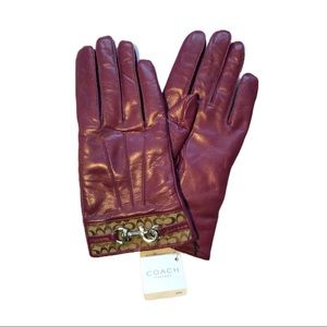 Coach Leather Gloves Cashmere Lining